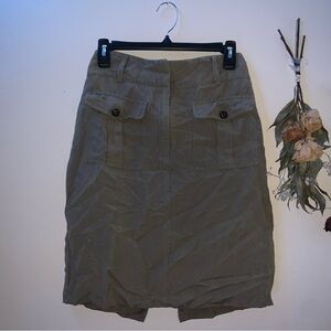 Army Green Cargo Skirt